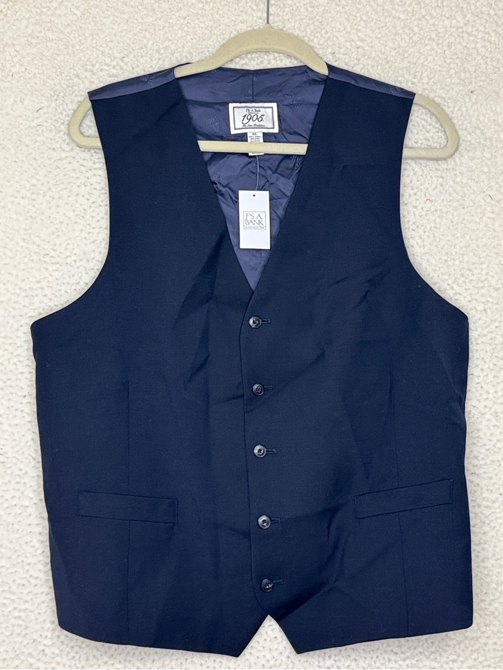 NWT Jos. A. Bank 1905 Collection Suit Separate Vest Navy Blue X-Large
